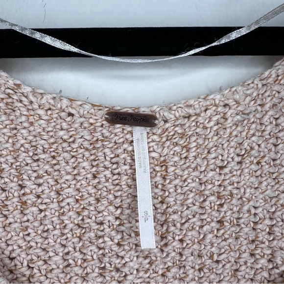 Free People Cozy Cat Pink Oversized V Neck Knit Sweater - Picture 6 of 9